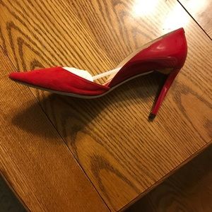 Jimmy Choo red Velvet Heels